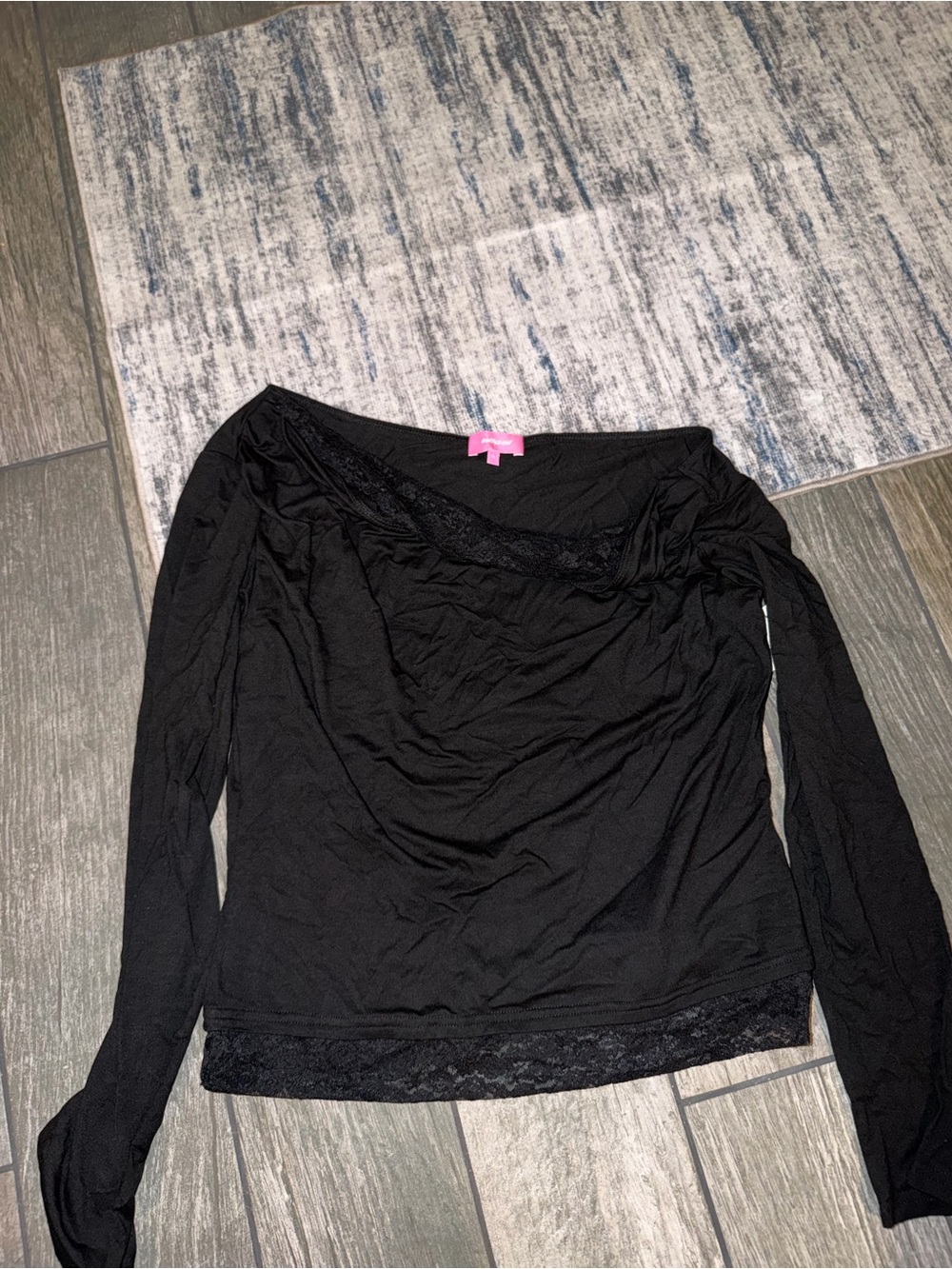 New Edikted Layered Lacey Off the Shoulder Top - Picture 3 of 5